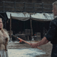 Freya Allan and Henry Cavill in The Witcher
